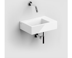 Clou Flush 2 fontein - 36x24.5x9cm - zonder kraangat - met plug - keramiek Wit