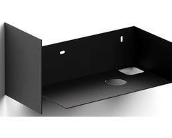 Clou Flush open kast 44x18x20.5cm met handdoekhouder links gepoedercoat rvs zwart