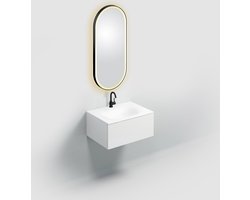 Clou Look at Me spiegel 100x45cm LED-verlichting rondom ovaal Zwart mat