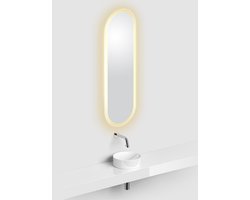 Clou Look at Me spiegel 90x28cm LED-verlichting Ovaal satijnrand Glas