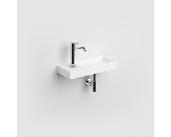 Clou Mini Wash Me fontein 45x19cm voorbewerkt kraangat links Aluite Wit mat