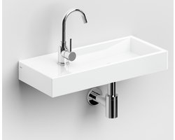 Clou Mini Wash Me fontein 56x24cm kraangat links Keramiek Wit