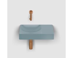 Clou Vale font. 38 cm, zonder kraangat rechts, mat blauw keram