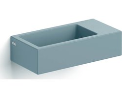Clou Vale fontein, 38 cm, met kraangat rechts, mat blauw keramiek