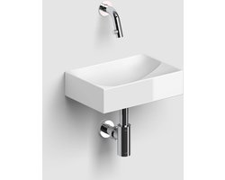 Clou Vale fonteinen keramiek fontein 28x19x7cm zonder kraangat Wit glanzend