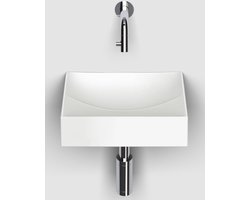 Clou Vale fonteinen keramiek fontein 28x19x7cm zonder kraangat Wit mat