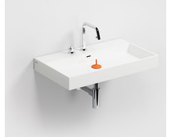 Clou Wash Me wastafel 70x42cm zonder plug mineraalsteen Wit