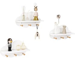 Cloud Kids Wandplank - Zwevende kinderplank - Schattig wanddecoratie - E1 MDF - 36 cm x 12 cm x 20,5 cm