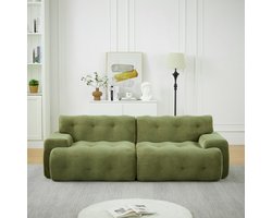Cloud Sofa, Übergroßer tweezits – 224x104x66 cm - Gestoffeerd Sofa Met Knopverzierung, Groen