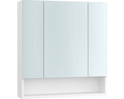 Cloud Wit Badkamermeubel - Opbergmeubel - Spaanplaat, Glas - Modern design - 16,5 cm x 70 cm x 75 cm