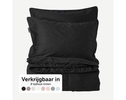 Cloudpillo Beddengoed (incl. 2 kussenslopen 55x75) - Extra zacht, Ademend en Antibacterieel - Vochtbestendig met verborgen rits - Midnight Black - 200x200 cm