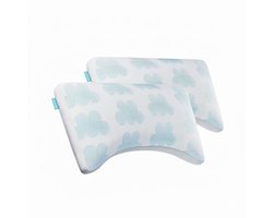 Cloudpillo Hoofdkussen 2 Pack - Plus - Memory Foam - Ergonomisch Design met Schouderuitsparing & Verstelbaar - Geschikt voor rug-, zij- en buikslapers