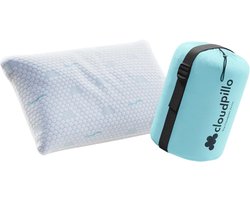 Cloudpillo Hoofdkussen - To Go Reiskussen - Memory Foam - 37x55 cm - Inclusief Draagtas - Ademende, Afneembare en Wasbare Hoes - Voor Reizen, Kamperen en Onderweg