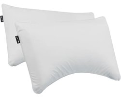 Cloudpillo Plus Duopack Kussenslopen - Set van 2 (52x82 cm) - Luxe Katoen Satijn (300TC) - Cloudy White - Zijdezacht, Hypoallergeen & Ademend