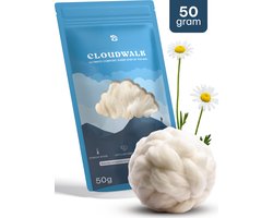 CloudWalk 50 Gram Antidruk wol – Wol voor het wandelen – Anti blaren – Rijk aan lanoline (wolvet) - Teenspreiders – Voet wol – 100% Schapenwol - loopwol - Voetverzorging