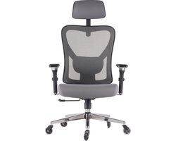 CLOUVOU CleverSeat Ergonomische Bureaustoel voor Thuis & Kantoor - 4D Armleuningen - Orthopedisch Rugkussen - Max. 150 kg - Antraciet