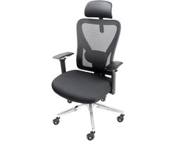 CLOUVOU CleverSeat Ergonomische Bureaustoel voor Thuis & Kantoor - 4D Armleuningen - Orthopedisch Rugkussen - Max. 150 kg - Zwart