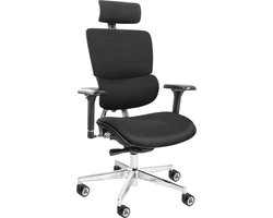 CLOUVOU MasterSeat Ergonomische Bureaustoel voor Kantoor - 4D Armleuningen - Bediening met Knop - Max. 150 kg - Zwart