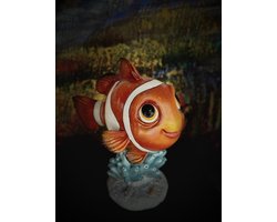 Clownvis 17 cm hoog - dierenbeeld - zee - vis - Interieur - Decoratiebeeld - voor binnen - Cadeau - Geschenk - Verjaardag - Nieuwjaar -Kerst -Verjaardag-Vaderdag-Moederdag