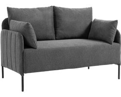 CLP 2 zits bank Ziden - woonkamer - met comfortabele kussens - tot 300 kg belastbaar - donkergrijs