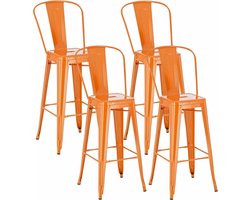 CLP Aiden Set van 4 barkrukken oranje