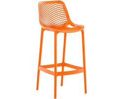 CLP Air Barkruk voor Buiten - UV-bestendig - 160 kg draagkracht - Vloerbeschermers - Met rugleuning - Voetsteun - Kunststof - oranje/rood