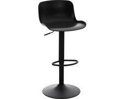 CLP Almada Barkruk - Met rugleuning - Verstelbaar - Kunststof - zwart/zwart