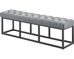 CLP Amun - Zitbank - Zwart frame - Stof donkergrijs 150 cm