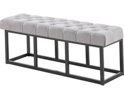 CLP Amun - Zitbank - Zwart frame - Stof grijs 120 cm