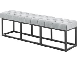 CLP Amun - Zitbank - Zwart frame - Stof grijs 150 cm