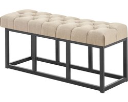 CLP Amun - Zitbank - Zwart frame - Stof taupe 100 cm