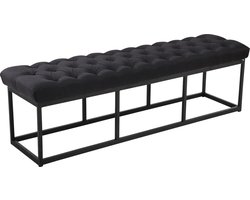 CLP Amun - Zitbank - Zwart frame - Stof zwart 150 cm