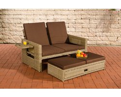CLP Ancona - Loungebank - 5mm Poly-rotan natura aardsbruin