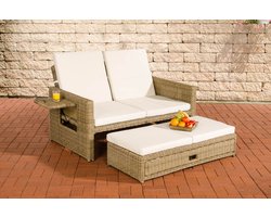 CLP Ancona - Loungebank - 5mm Poly-rotan natura gebroken wit