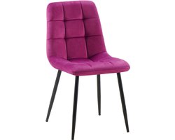 CLP Antibes Eetkamerstoel - Zonder armleuning - Velvet - Fluweel/purper