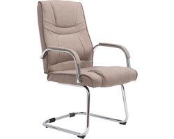 CLP Attila Eetkamerstoel - Bezoekersstoel - Met armleuning - Stof - taupe