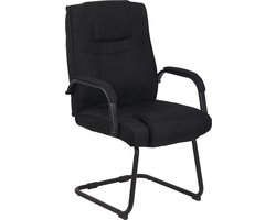 CLP Attila Eetkamerstoel - Bezoekersstoel - Met armleuning - Stof - zwart/zwart