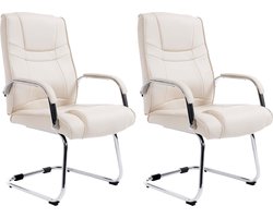 CLP Attila Set van 2 Eetkamerstoelen - Kunstleer creme
