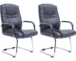 CLP Attila Set van 2 Eetkamerstoelen - Kunstleer grijs