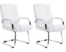 CLP Attila Set van 2 Eetkamerstoelen - Kunstleer wit