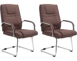 CLP Attila Set van 2 Eetkamerstoelen - Stof bruin