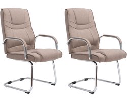 CLP Attila Set van 2 Eetkamerstoelen - Stof taupe