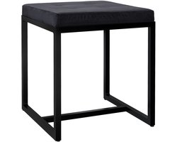 CLP Barci kruk met bekleding en zwart ijzeren frame Fluweel/zwart