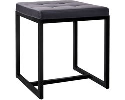 CLP Barci kruk met bekleding en zwart ijzeren frame Kunstleer/zwart