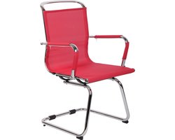 CLP Barnet Eetkamerstoel - Met armleuning - Mesh - rood