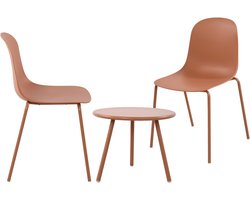 CLP Berdin tuinset - voor de tuin - loungeset - Set van tafel Berea en stoelen Hardin - UV-bestendig - Tuinmeubelen - terracotta