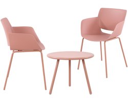 CLP Berena Tuinset - Set bestaande uit Berea tafel en Alpena stoelen - weerbestendig - UV-bestendig - roze 2 stoelen