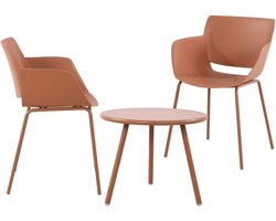 CLP Berena Tuinset - Set bestaande uit Berea tafel en Alpena stoelen - weerbestendig - UV-bestendig - terracotta 2 stoelen