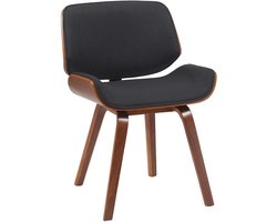 CLP Beverley Eetkamerstoel - met houten poten - klassiek - met rugleuning - Stof/walnoot/zwart