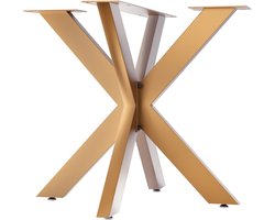 CLP Biloxi tafelpoten - metaal - voor doe-het-zelf - Hoogte 71 cm - Stervormig tafelframe van gepoedercoat staal - goud 85x85 cm